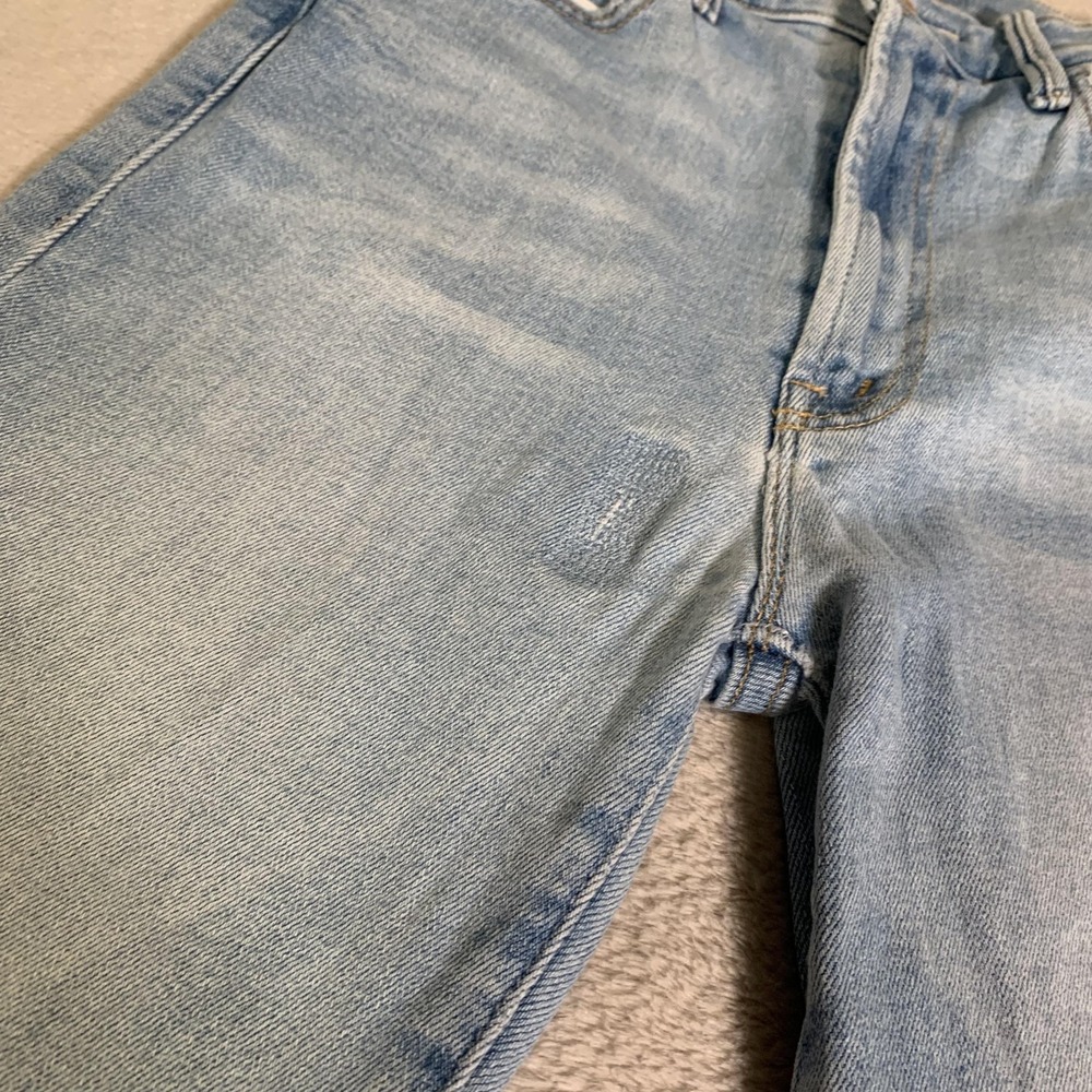 Mother Hustler Ankle Chew Jeans Womens 25 Light Wash Mid Rise Distressed Raw Hem - Picture 4 of 16